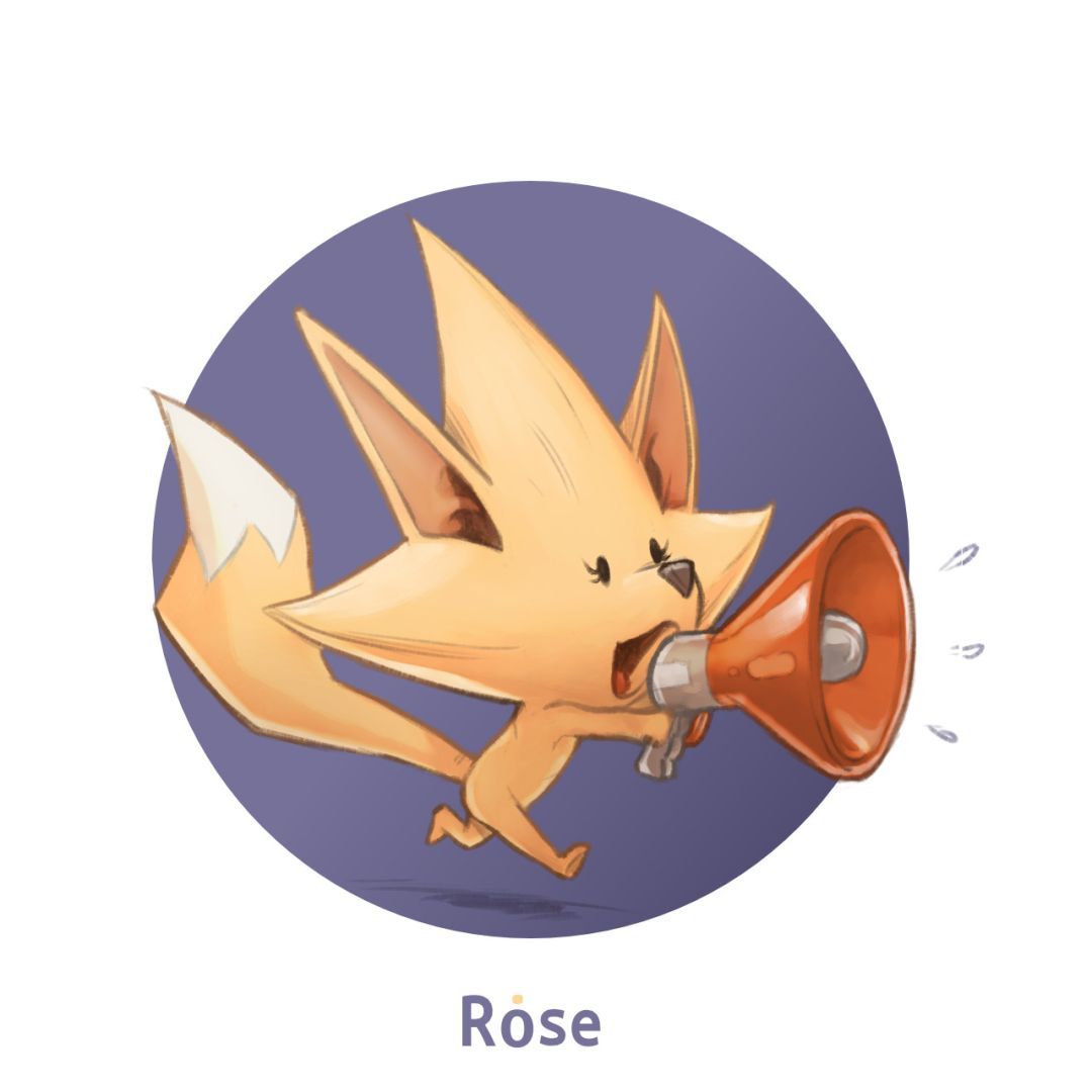 Rose, la mascotte di Mobilizon
