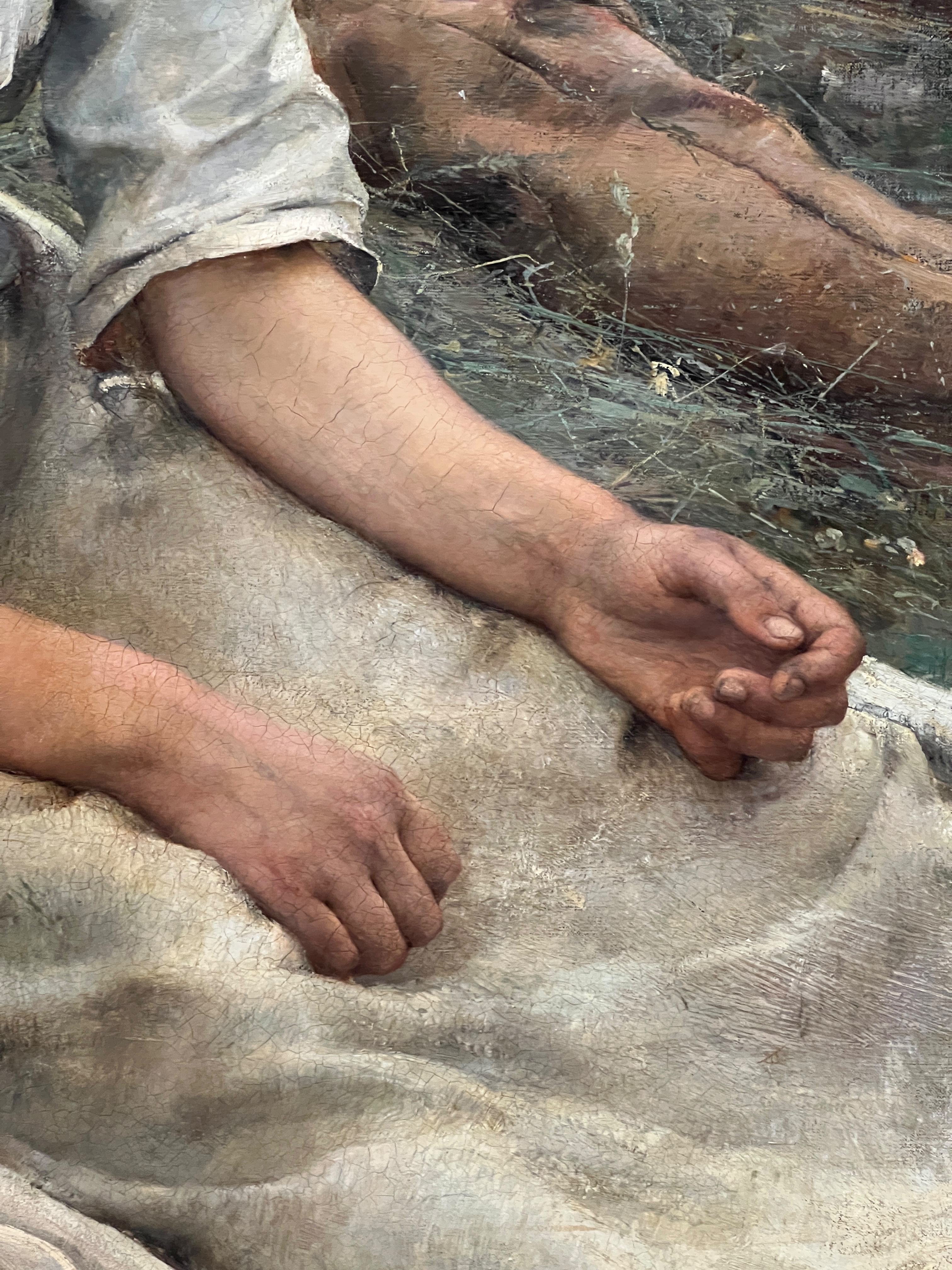 Particolare di un quadro di Lapage al Musee d’Orsay a Parigi