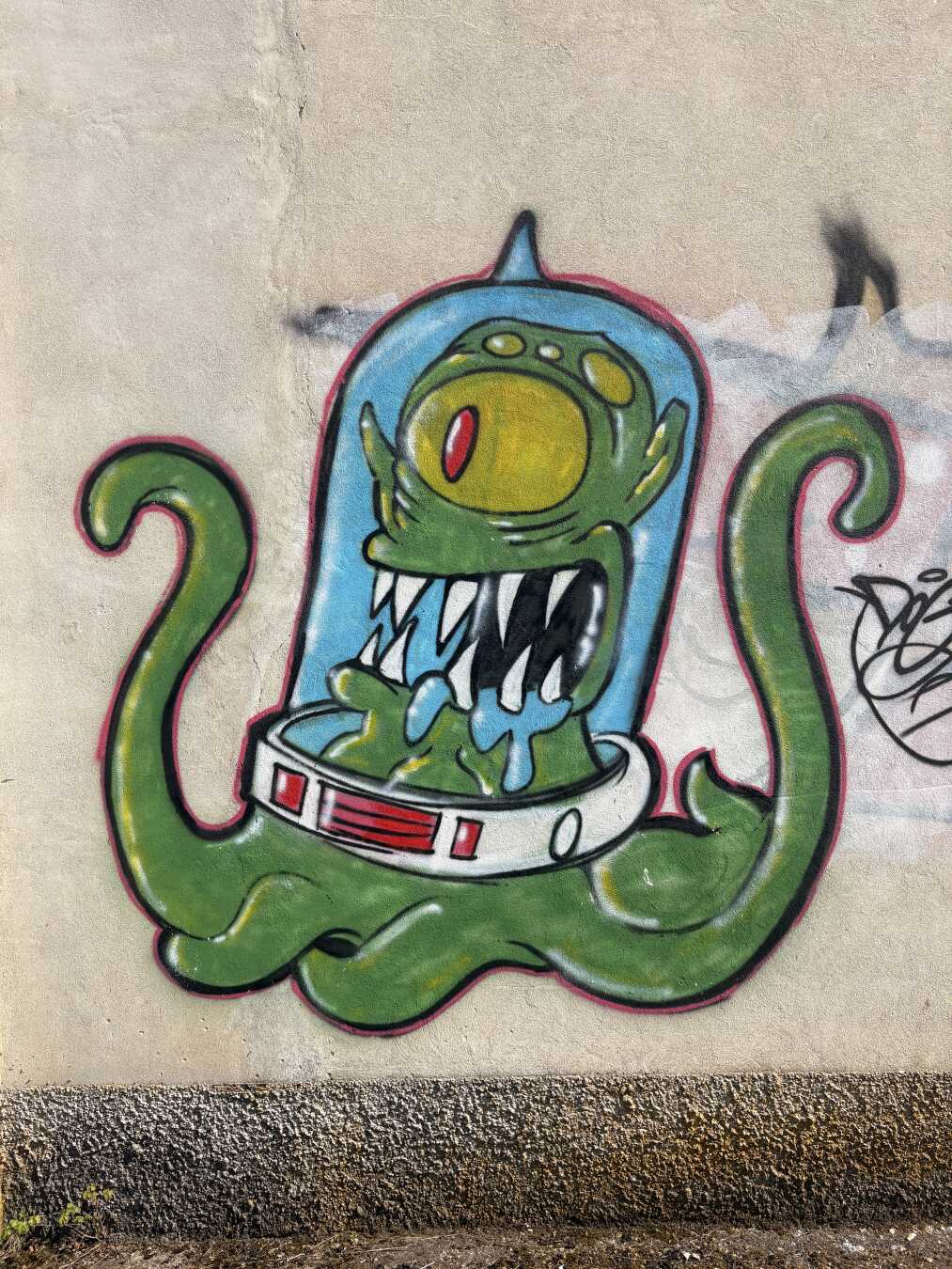 Piovra disegnata con stile murales