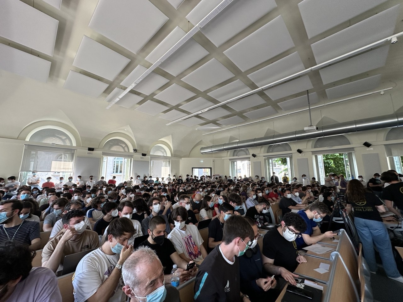 L'aula del politecnico gremita con oltre 300 persone
